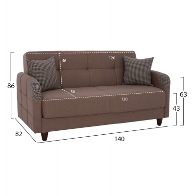 ΚΑΝΑΠΕΣ ΚΡΕΒΑΤΙ ΔΙΘΕΣΙΟΣ FB93246.01 ΜΠΕΖ 140x82x86 εκ.