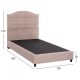 ΚΡΕΒΑΤΙ ΑΠΟ ΜΠΕΖ ΥΦΑΣΜΑ NUBUCK FB9647.22 ΓΙΑ ΣΤΡΩΜΑ 120x200 εκ.