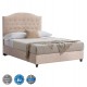 ΚΡΕΒΑΤΙ ΑΠΟ ΜΠΕΖ ΥΦΑΣΜΑ NUBUCK FB9647.22 ΓΙΑ ΣΤΡΩΜΑ 120x200 εκ.