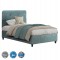 FB9648.27 ΚΡΕΒΑΤΙ, LIGHT GREEN NUBUCK-type fabric, 120x200 εκ.