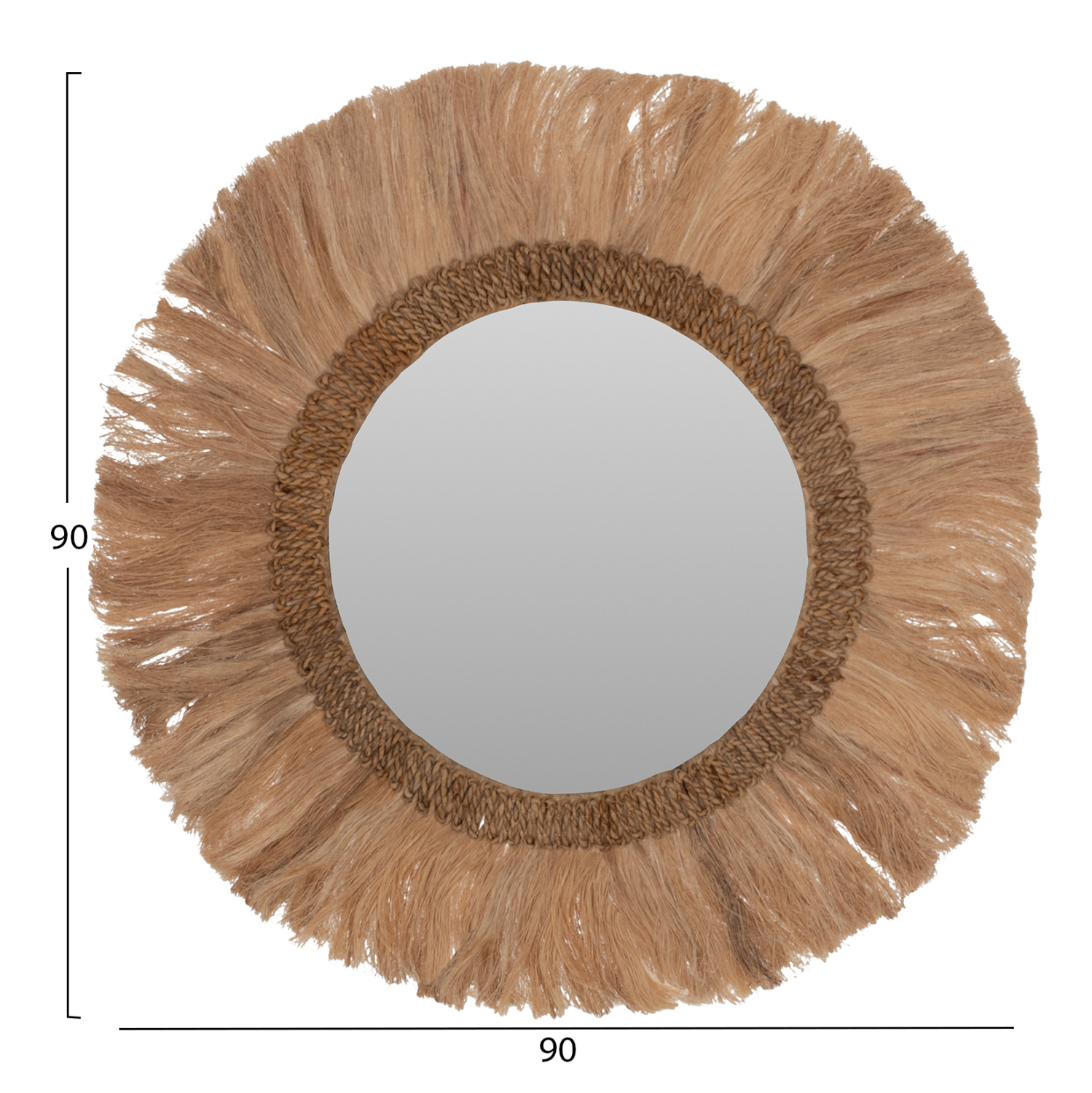 ΚΑΘΡΕΠΤΗΣ ΣΤΡΟΓΓΥΛΟΣ ΜΕ ΠΛΑΙΣΙΟ ΑΠΟ ΑΜΠΑΚΑ ΣΕ ΧΡΩΜΑ ΦΥΣΙΚΟ Φ90x4,5x90Yεκ.FB97730