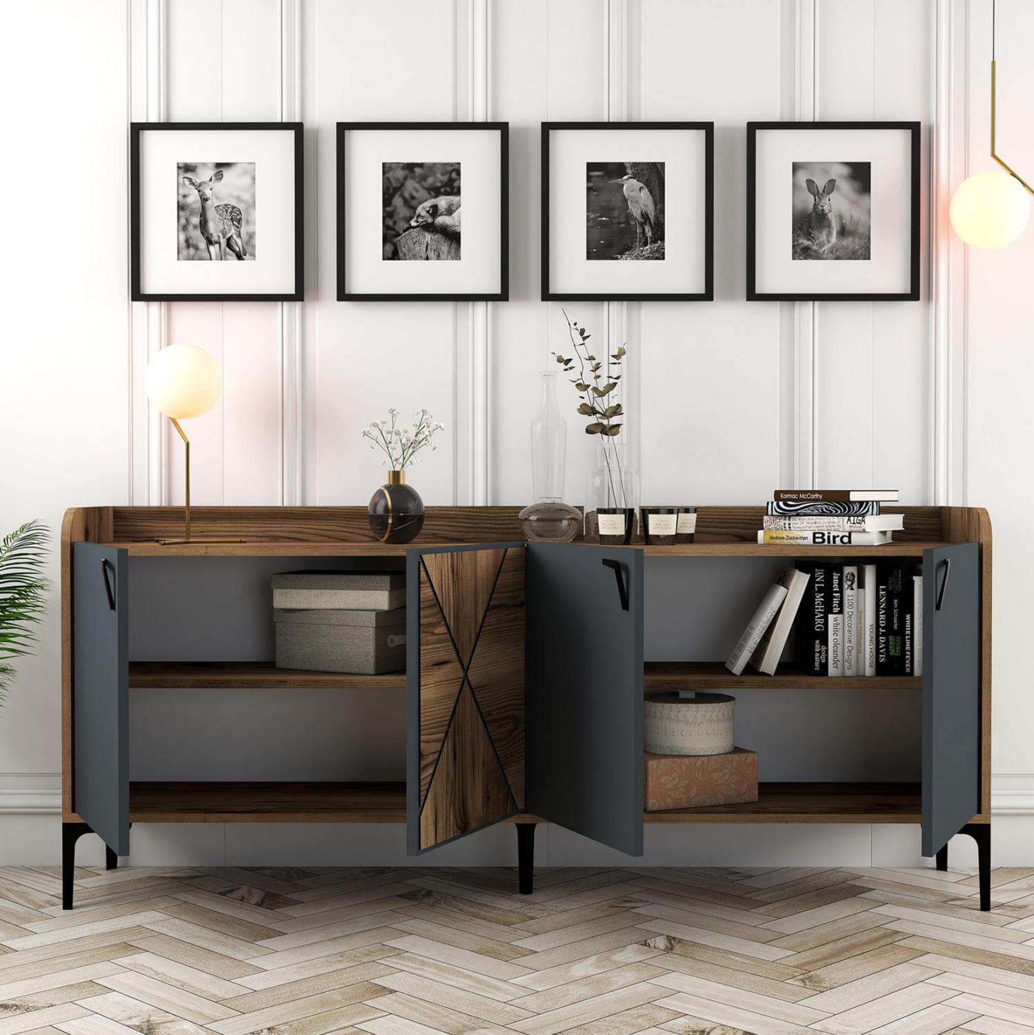 ΜΠΟΥΦΕΣ ΜΕΛΑΜΙΝΗΣ ΚΑΡΥΔΙ ΚΑΙ ΑΝΘΡΑΚΙ 180x35x78Yεκ. FB99433.01