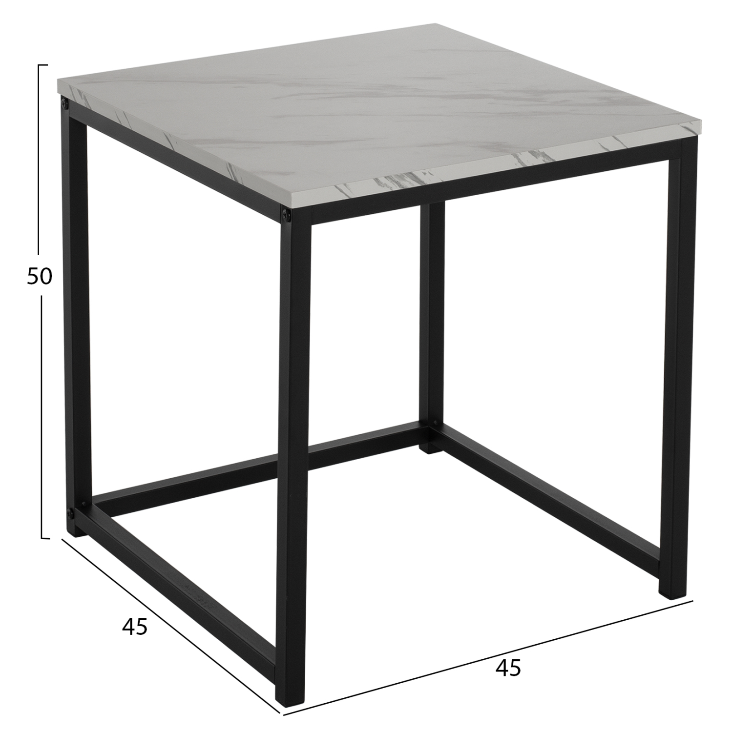 ΖΙΓΚΟΝ GRELAY 2 ΤΕΜ MDF ΟΨΗ ΜΑΡΜΑΡΟΥ & ΜΕΤΑΛΛΟ FB98762.12 45Χ45Χ50εκ. & 37Χ37Χ43 εκ.