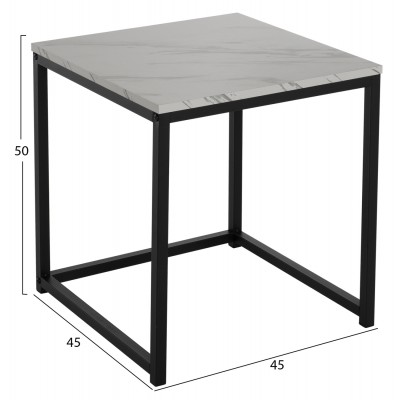 ΖΙΓΚΟΝ GRELAY 2 ΤΕΜ MDF ΟΨΗ ΜΑΡΜΑΡΟΥ & ΜΕΤΑΛΛΟ FB98762.12 45Χ45Χ50εκ. & 37Χ37Χ43 εκ.