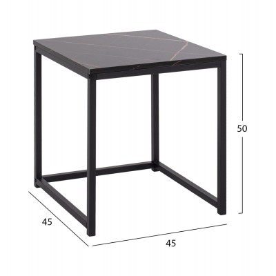 ΖΙΓΚΟΝ GRELAY 2 ΤΕΜ MDF ΟΨΗ ΜΑΡΜΑΡΟΥ & ΜΕΤΑΛΛΟ FB98762.13 45Χ45Χ50εκ. & 37Χ37Χ43 εκ.