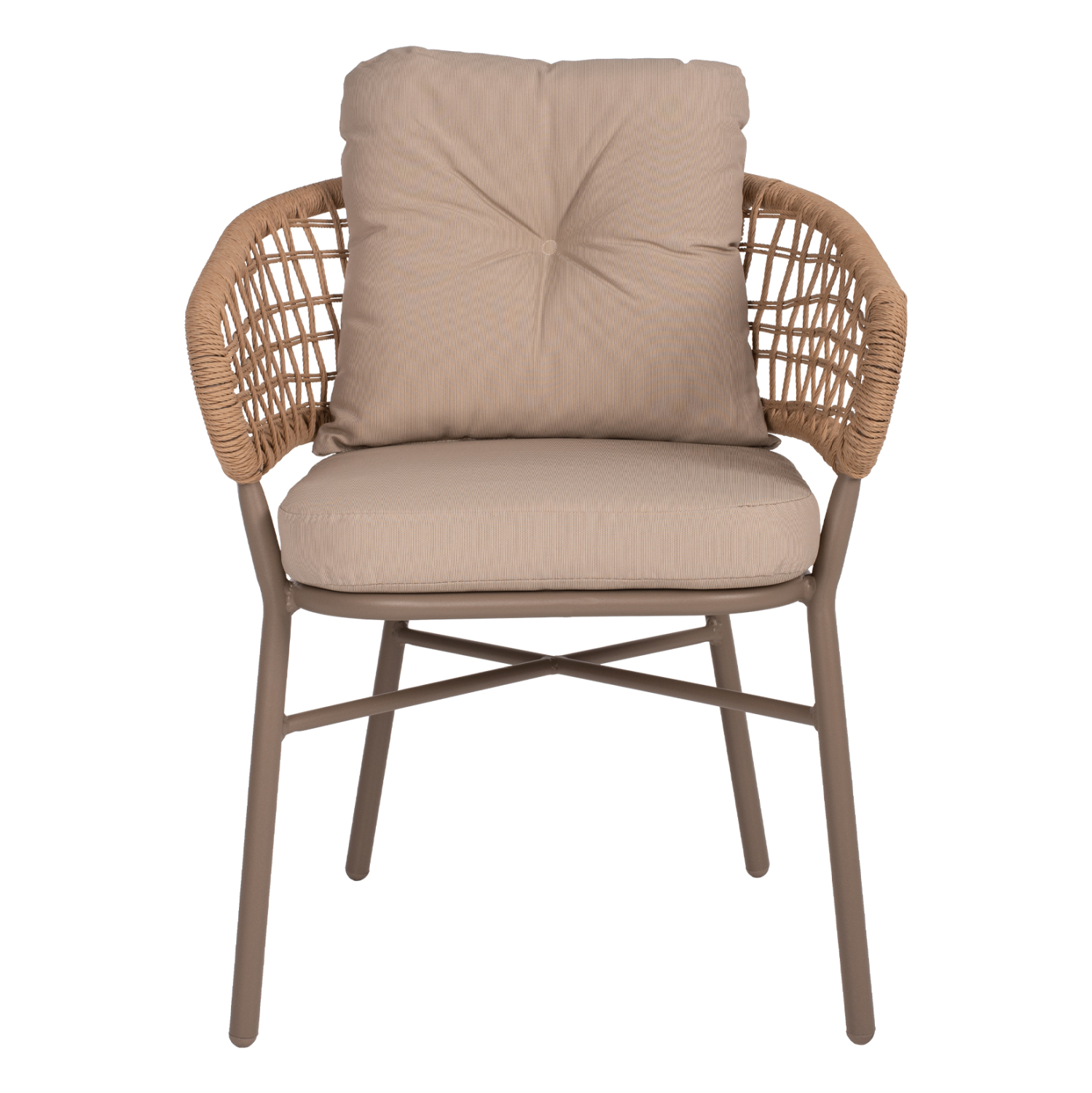 ΠΟΛΥΘΡΟΝΑ ΑΛΟΥΜΙΝΙΟΥ ΜΟΚΑ ΕΠΑΓΓΕΛΜ. RATTAN & ΜΑΞΙΛΑΡΙ ΜΠΕΖ FB95863.02 60x56x84 εκ.