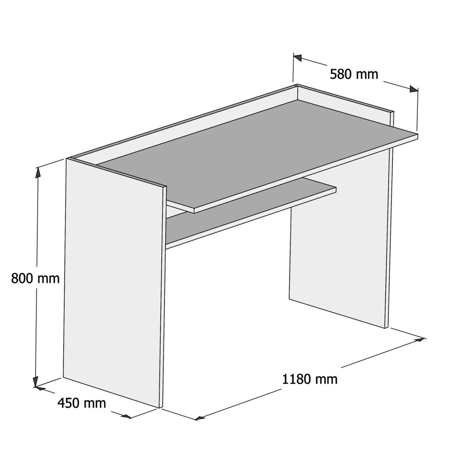 ΓΡΑΦΕΙΟ ΜΕΛΑΜΙΝΗΣ ΛΕΥΚΟ 118x58x80Υεκ.FB99227.11