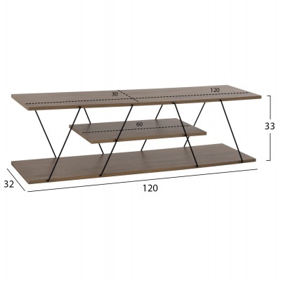 ΕΠΙΠΛΟ ΤΗΛΕΟΡΑΣΗΣ FB98922.13 ΜΕΛΑΜΙΝΗ OLIVE GREY 120x32x33Yεκ.