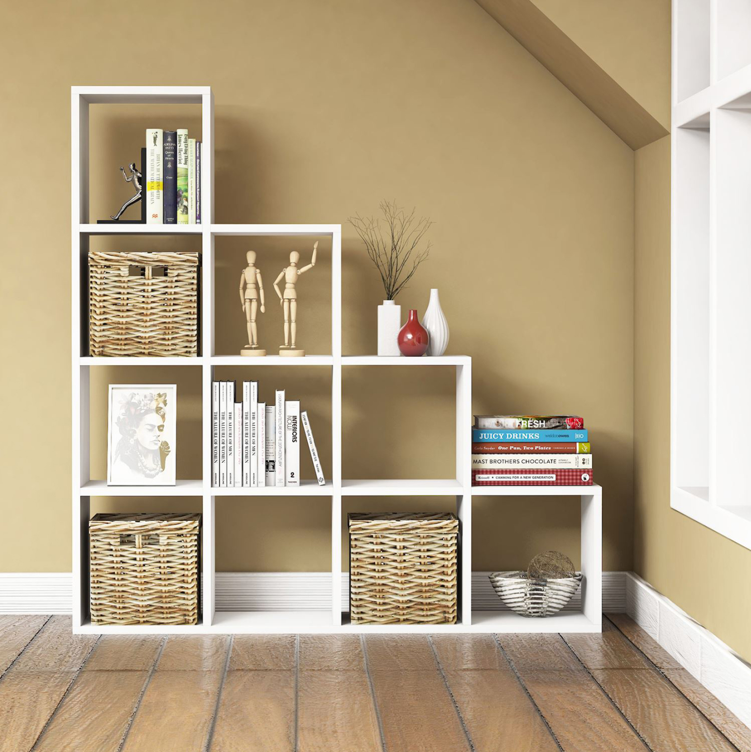 ΒΙΒΛΙΟΘΗΚΗ ΜΕΛΑΜΙΝΗΣ ΛΕΥΚΟ 120x30x123,6Υεκ.FB99238.11