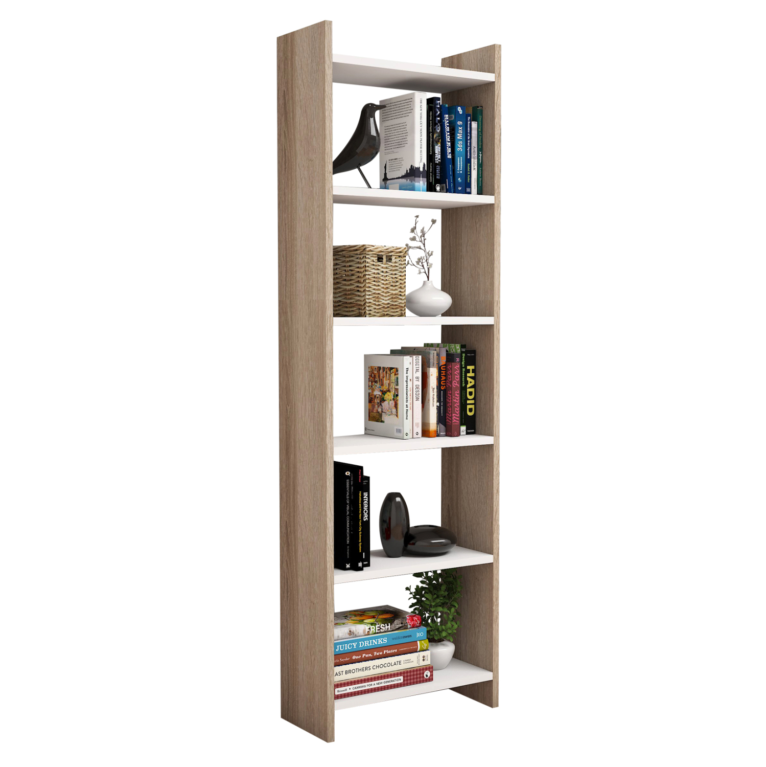 ΒΙΒΛΙΟΘΗΚΗ FB99226.12 ΜΕΛΑΜΙΝΗΣ SONΟMA-ΛΕΥΚΟ 48,5x22x160Υεκ.