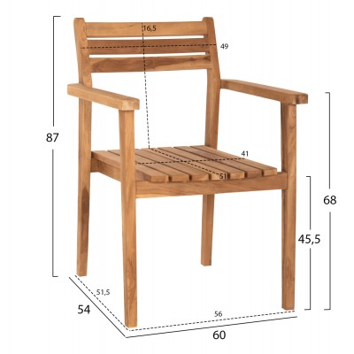ΠΟΛΥΘΡΟΝΑ ΞΥΛΟ TEAK ΣΤΟΙΒΑΖΟΜΕΝΗ FB99534 ΣΕ ΦΥΣΙΚΟ ΧΡΩΜΑ 60x54x87Y εκ.
