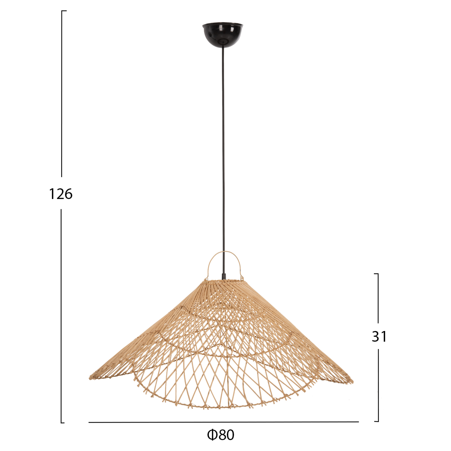 ΦΩΤΙΣΤΙΚΟ ΟΡΟΦΗΣ ΚΡΕΜΑΣΤΟ FB97879.02 RATTAN ΣΕ ΦΥΣΙΚΟ ΧΡΩΜΑ Φ80x126Υ εκ.