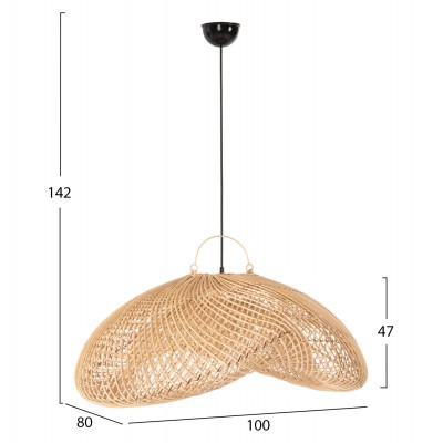 ΦΩΤΙΣΤΙΚΟ ΟΡΟΦΗΣ ΚΡΕΜΑΣΤΟ FB97861 RATTAN ΣΕ ΦΥΣΙΚΟ ΧΡΩΜΑ 100x80x142Υ εκ.