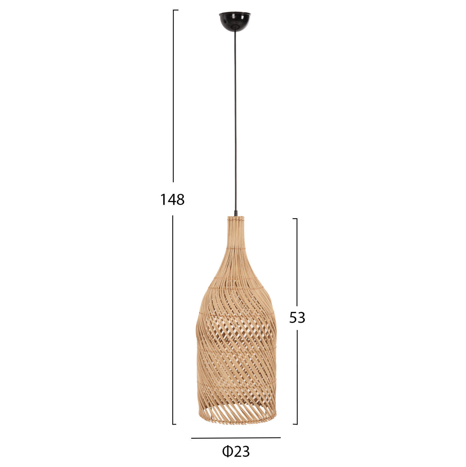 ΦΩΤΙΣΤΙΚΟ ΟΡΟΦΗΣ FB97885 ΚΡΕΜΑΣΤΟ ΑΠΟ RATTAN ΣΕ ΦΥΣΙΚΟ ΧΡΩΜΑ Φ23x148Yεκ.