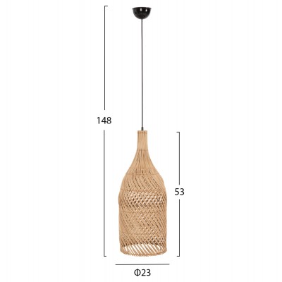 ΦΩΤΙΣΤΙΚΟ ΟΡΟΦΗΣ FB97885 ΚΡΕΜΑΣΤΟ ΑΠΟ RATTAN ΣΕ ΦΥΣΙΚΟ ΧΡΩΜΑ Φ23x148Yεκ.