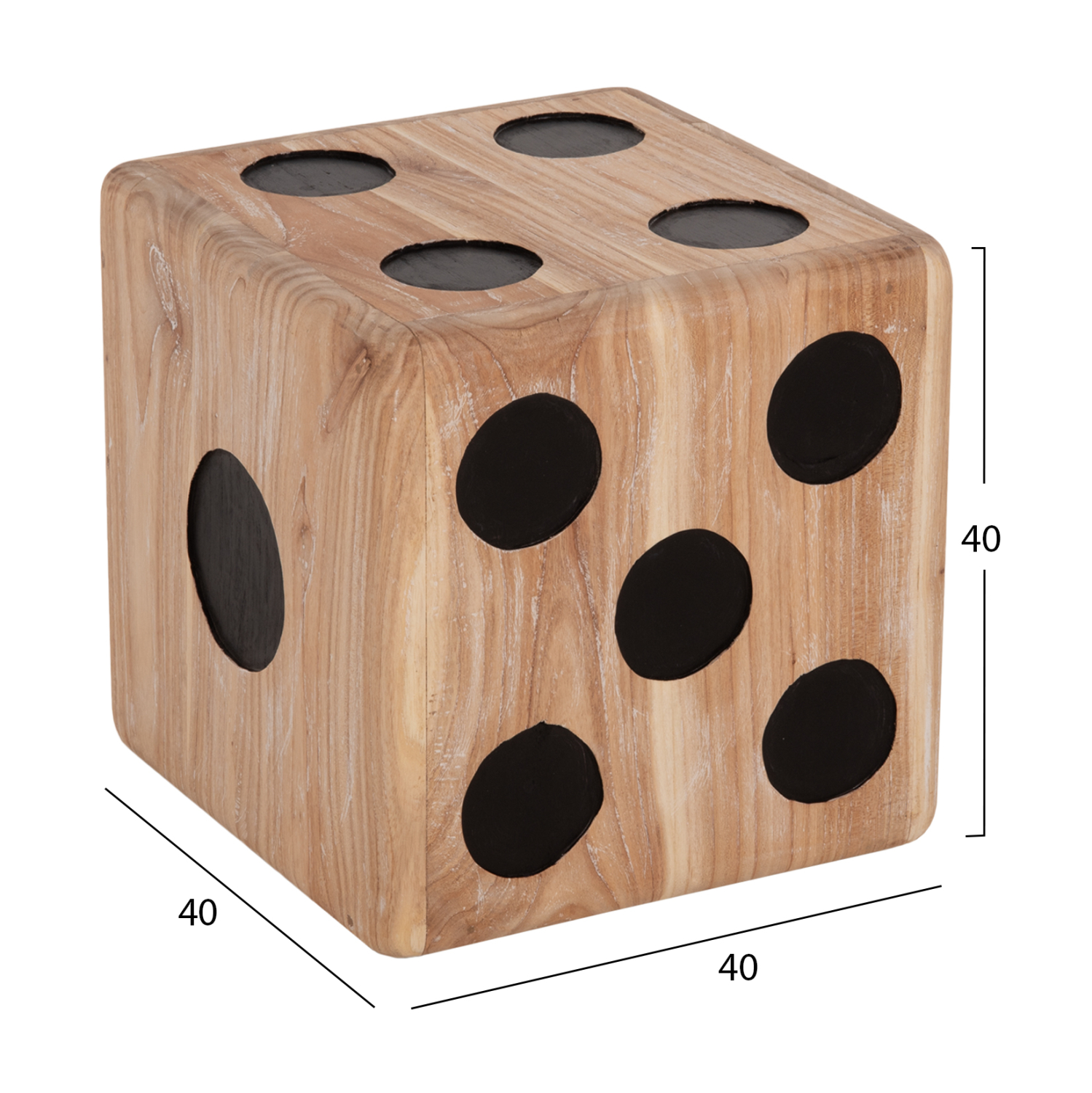 ΣΚΑΜΠΟ ΖΑΡΙ FB97898 ΞΥΛΟ ΤΕΑΚ ΣΕ WHITE WASH ΧΡΩΜΑ 40x40x40 εκ.
