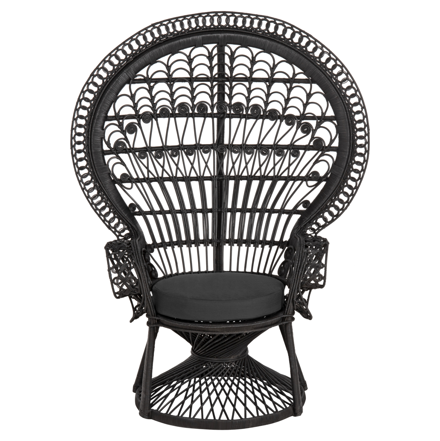 ΠΟΛΥΘΡΟΝΑ FB99342.03 RATTAN ΜΑΥΡΟ-ΜΑΞΙΛΑΡΙ ΜΑΥΡΟ 114x72x150Yεκ.