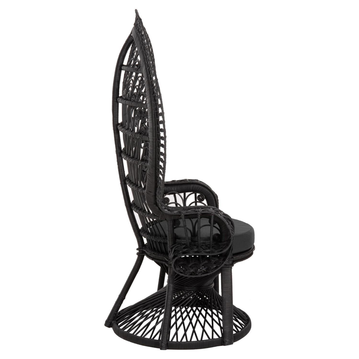 ΠΟΛΥΘΡΟΝΑ FB99342.03 RATTAN ΜΑΥΡΟ-ΜΑΞΙΛΑΡΙ ΜΑΥΡΟ 114x72x150Yεκ.