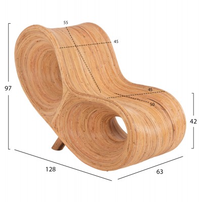 ΠΟΛΥΘΡΟΝΑ FB99645.01 ΑΠΟ RATTAN ΣΕ ΦΥΣΙΚΗ ΑΠΟΧΡΩΣΗ 63x128x97Y εκ.