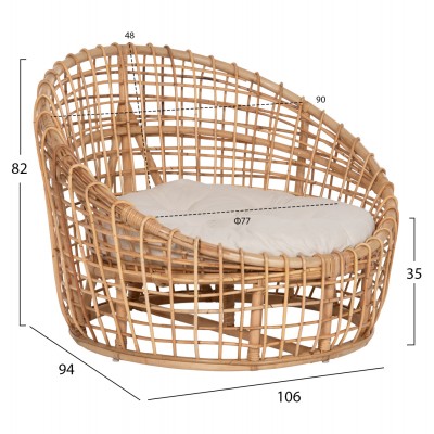 ΠΟΛΥΘΡΟΝΑ FB99814 RATTAN ΣΕ ΦΥΣΙΚΟ-ΜΠΕΖ ΜΑΞΙΛΑΡΙ 85x75x67Yεκ.
