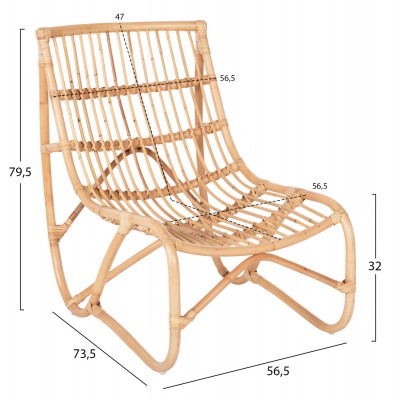ΠΟΛΥΘΡΟΝΑ FB99815.01 ΡΑΒΔΟΙ RATTAN ΣΕ ΦΥΣΙΚΟ 56,5x73,5x79,5Υ εκ.