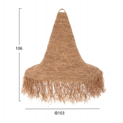 ΦΩΤΙΣΤΙΚΟ ΟΡΟΦΗΣ ΚΡΕΜΑΣΤΟ FB94033 RATTAN ΣΕ ΦΥΣΙΚΟ Φ103x84,5-106Yεκ.