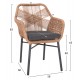 ΠΟΛΥΘΡΟΝΑ FB96048.03 ΑΛΟΥΜΙΝΙΟ ΑΝΘΡΑΚΙ-P.E. RATTAN ΜΠΕΖ-ΜΑΞΙΛΑΡΙ ΑΝΘΡΑΚΙ