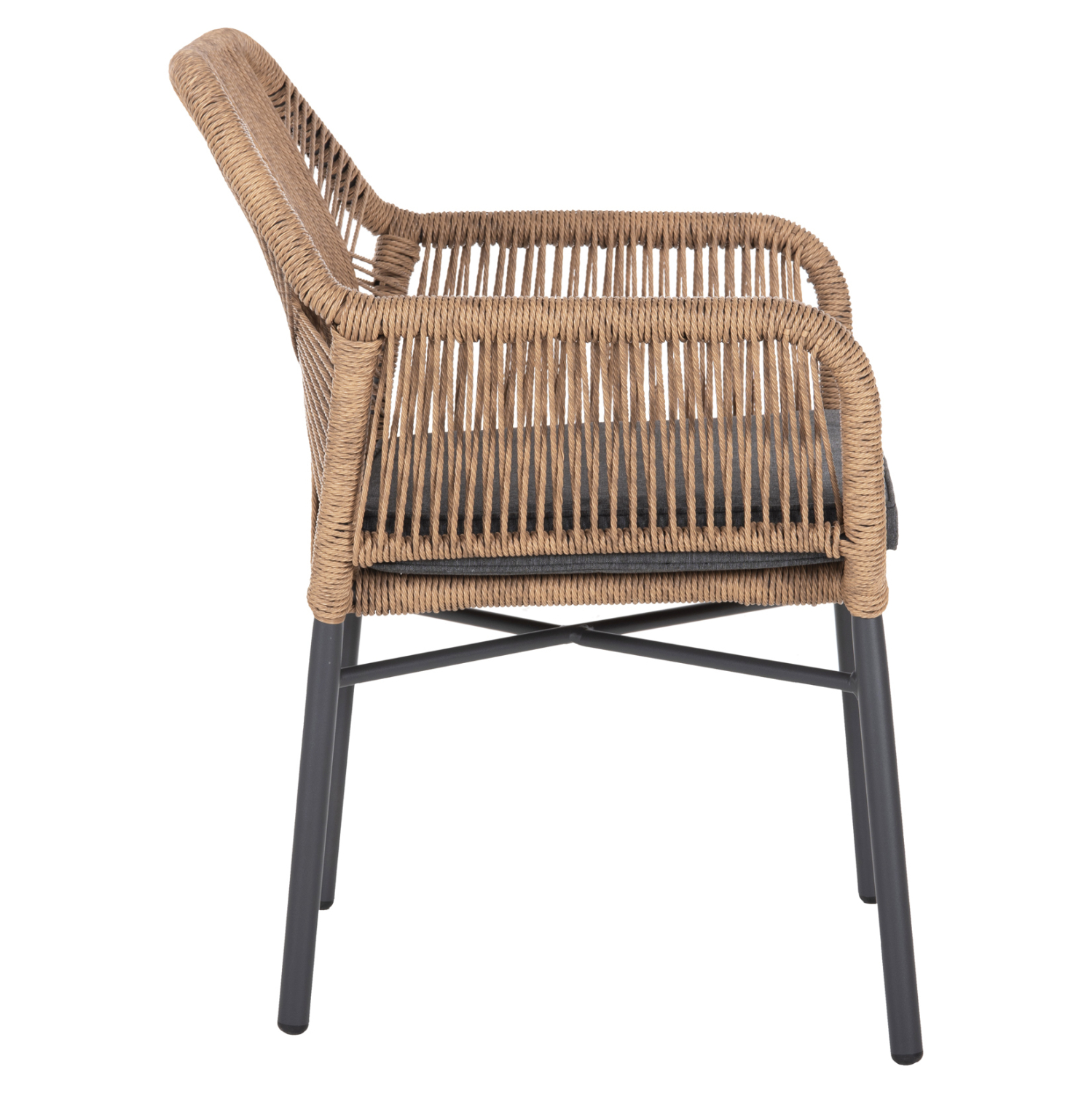 ΠΟΛΥΘΡΟΝΑ FB96048.03 ΑΛΟΥΜΙΝΙΟ ΑΝΘΡΑΚΙ-P.E. RATTAN ΜΠΕΖ-ΜΑΞΙΛΑΡΙ ΑΝΘΡΑΚΙ
