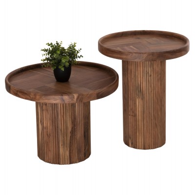 ΣΕΤ 2ΤΜΧ ΤΡΑΠΕΖΙΑ ΣΑΛΟΝΙΟΥ ΣΤΡΟΓΓΥΛΑ FB911943 ΜΑΣΙΦ ΑΚΑΚΙΑ Φ50 & Φ60εκ.
