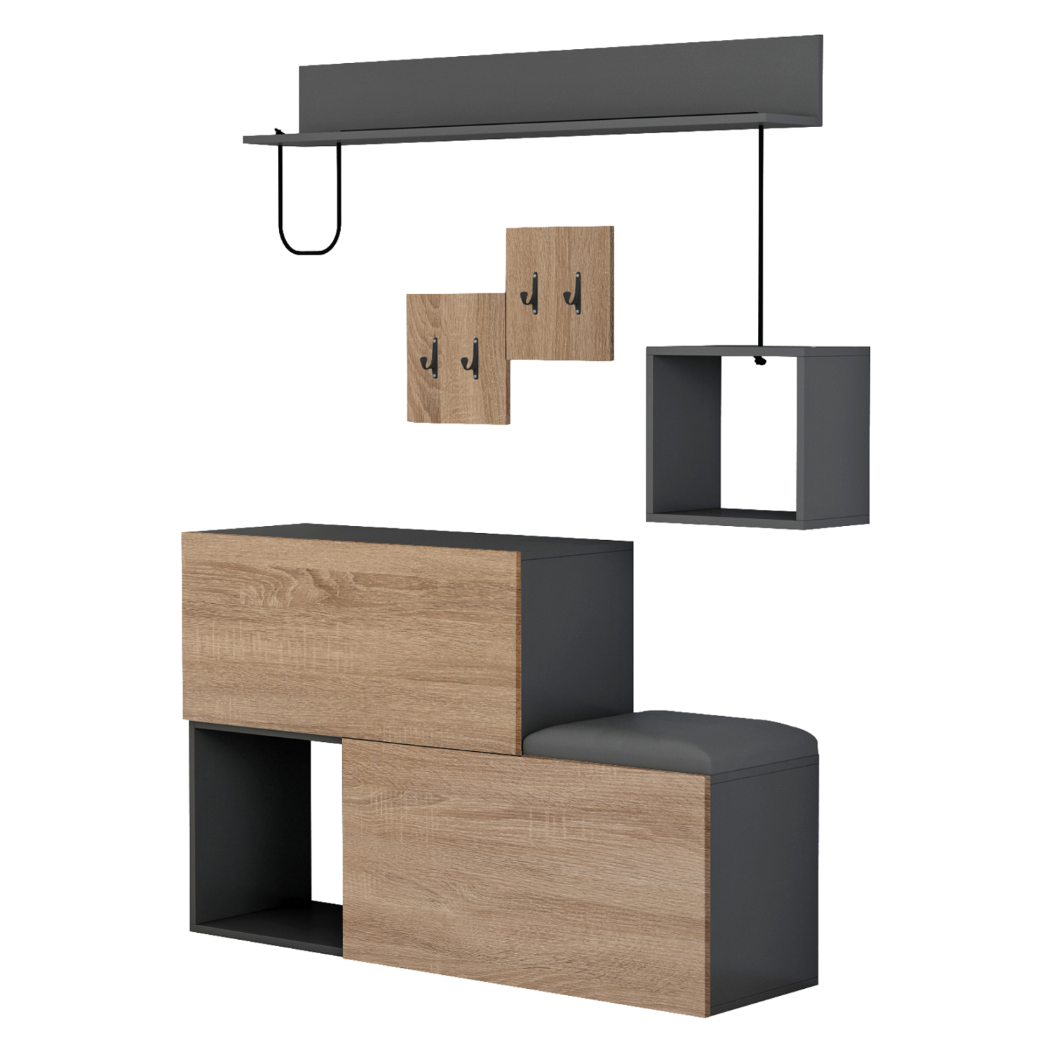 ΕΠΙΠΛΟ ΕΙΣΟΔΟΥ FB98957.11 ΜΕΛΑΜΙΝΗ ΣΕ SONAMA-ΓΚΡΙ 120x20x72Υ εκ.