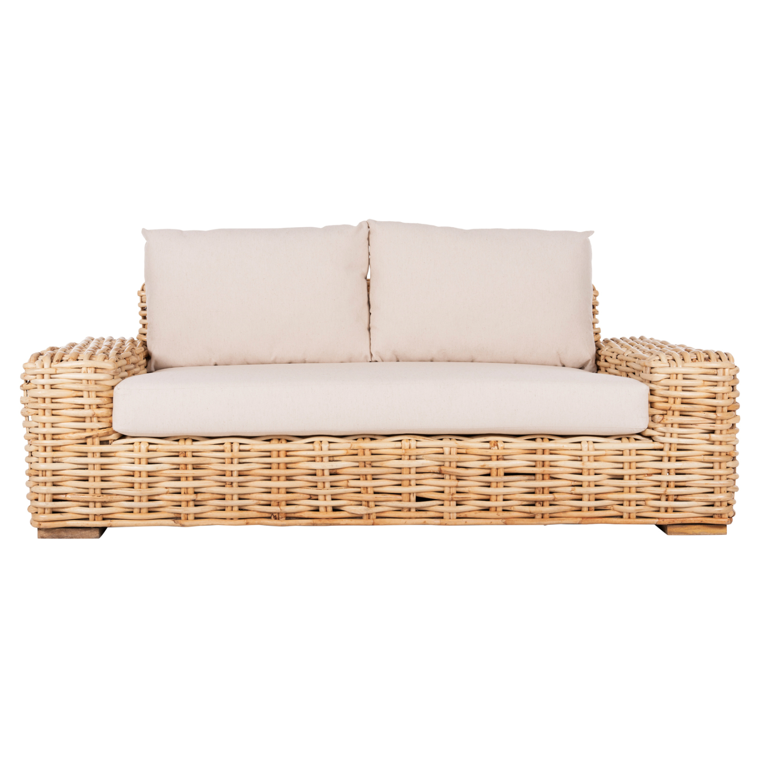 ΚΑΝΑΠΕΣ ΔΙΘΕΣΙΟΣ ΕΞ.ΧΩΡΟΥ FB99809 ΞΥΛΟ MANGO-RATTAN ΦΥΣΙΚΟ-ΛΕΥΚΑ ΜΑΞΙΛΑΡΙΑ 192x88x70-85Υεκ.
