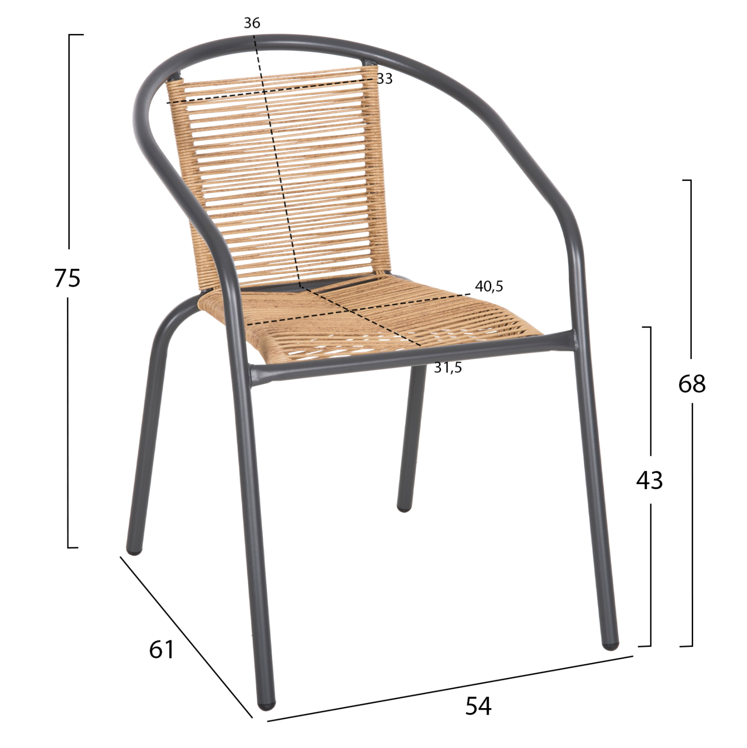 ΠΟΛΥΘΡΟΝΑ FB95969.02 ΜΕΤΑΛΛΟ ΓΚΡΙ-ΣΥΝΘ. RATTAN ΣΕ ΦΥΣΙΚΟ 54x61x75Υεκ.