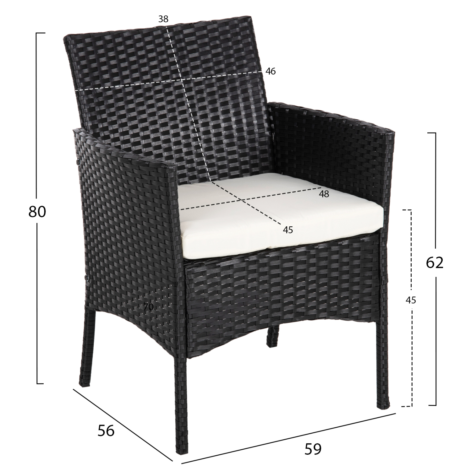 ΣΕΤ ΣΑΛΟΝΙ 4ΤΜΧ FB96089.04 ΣΥΝΘ.RATTAN ΜΑΥΡΟ-ΜΠΕΖ ΜΑΞΙΛΑΡΙΑ