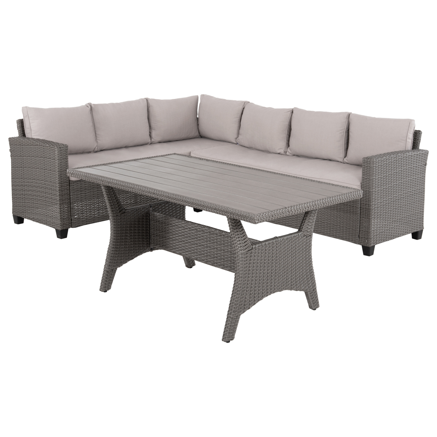 ΣΕΤ ΣΑΛΟΝΙ ΓΩΝΙΑ & ΤΡΑΠΕΖΙ FB96078.01 ΓΚΡΙ ΣΥΝΘ.RATTAN-ΜΑΞΙΛΑΡΙΑ-PS ΞΥΛΕΙΑ