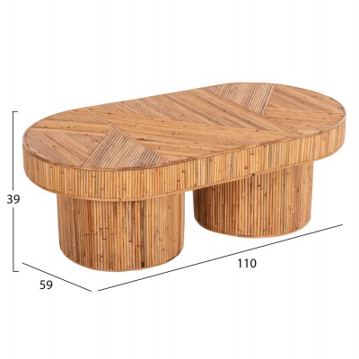ΤΡΑΠΕΖΙ ΣΑΛΟΝΙΟΥ ΟΒΑΛ TOP FB99870 RATTAN ΧΡΩΜΑ ΦΥΣΙΚΟ 110x59x39Υεκ.