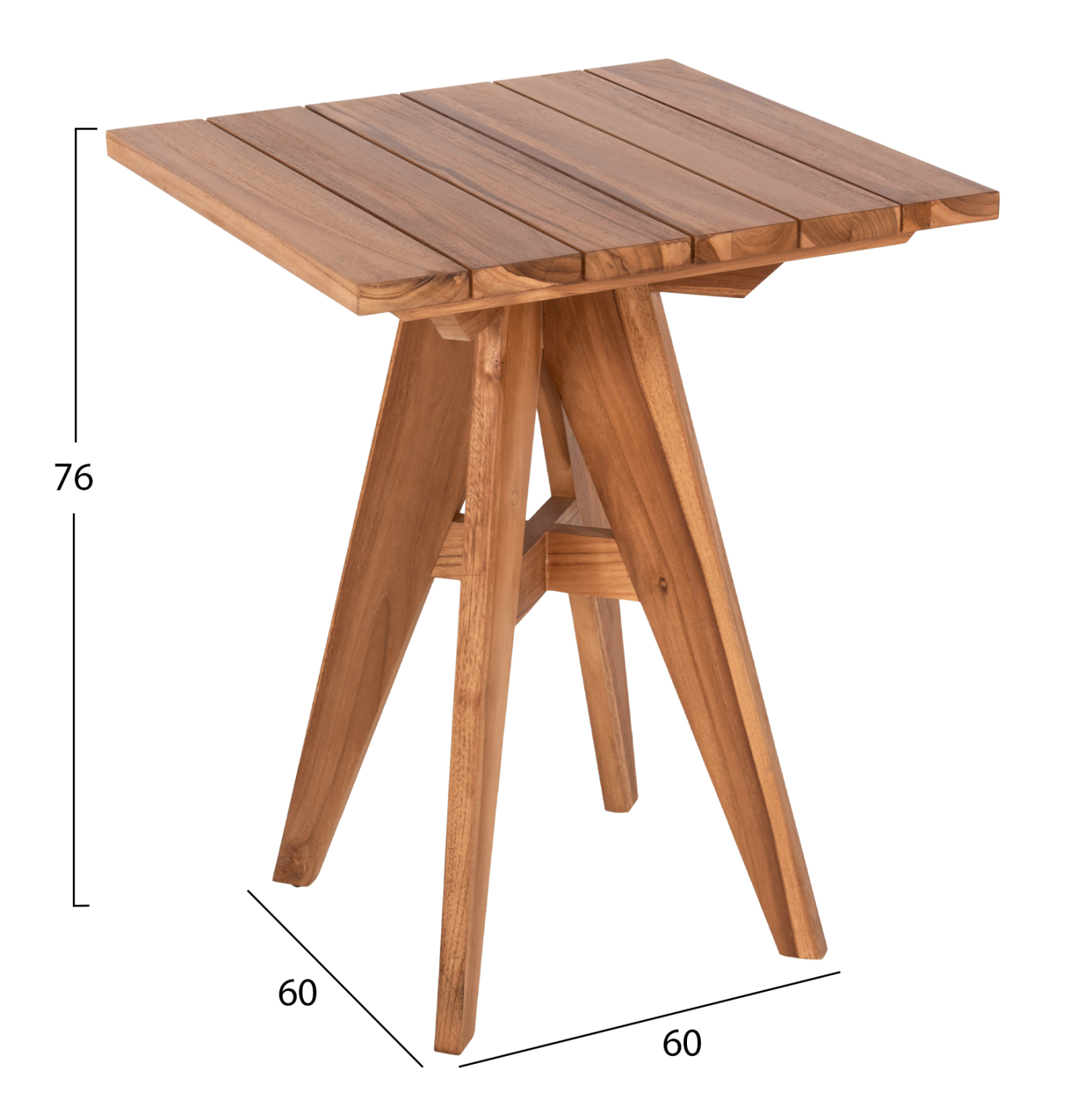 ΤΡΑΠΕΖΙ ΤΕΤΡΑΓΩΝΟ FB99860.11 ΜΑΣΙΦ ΞΥΛΟ ΤΕΑΚ 60x60x75Υεκ.
