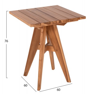 ΤΡΑΠΕΖΙ ΤΕΤΡΑΓΩΝΟ FB99860.11 ΜΑΣΙΦ ΞΥΛΟ ΤΕΑΚ 60x60x75Υεκ.
