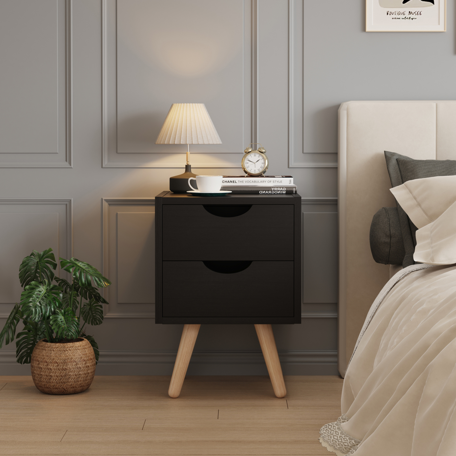 ΚΟΜΟΔΙΝΟ FB92472.02 ΜΕΛΑΜΙΝΗ-2 ΣΥΡΤΑΡΙΑ-WENGE 29,5x29,5x45Υεκ