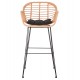 ΣΚΑΜΠΟ ΜΠΑΡ ΨΗΛΟ FB95640.11 ΜΠΕΖ P.E. RATTAN-ΜΑΥΡΟ ΜΕΤΑΛΛΟ 54x55x108Υεκ.