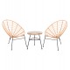ΣΕΤ ΕΞΩΤΕΡΙΚΟΥ ΧΩΡΟΥ 3ΤΜΧ FB921047.11 ΜΠΕΖ ΣΥΝΘ.RATTAN-ΜΕΤΑΛΛΟ ΣΕ ΜΑΥΡΟ