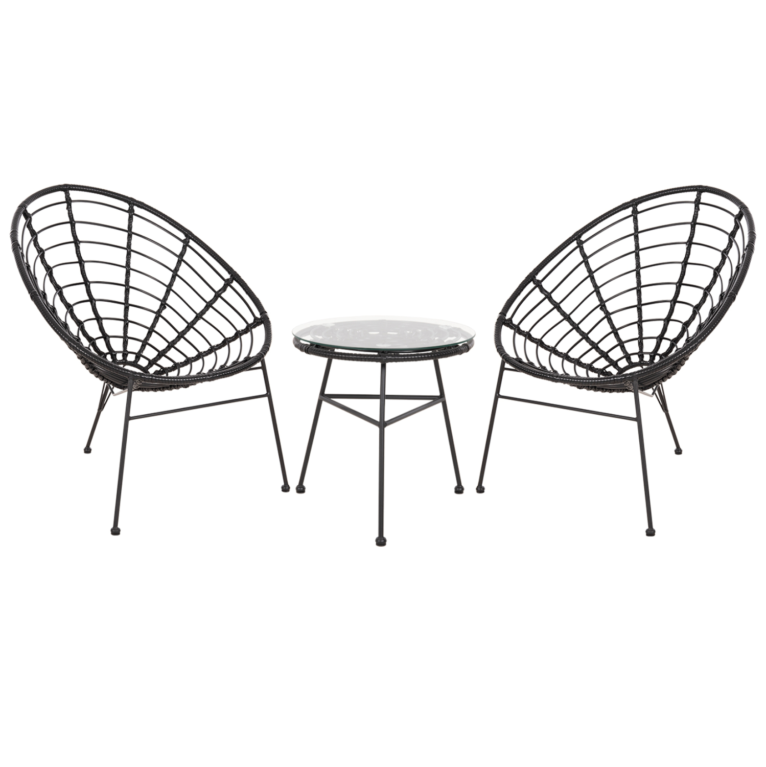 ΣΕΤ ΕΞΩΤΕΡΙΚΟΥ ΧΩΡΟΥ 3ΤΜΧ FB921047.12 ΜΑΥΡΟ ΣΥΝΘ.RATTAN & ΜΕΤΑΛΛΟ