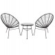 ΣΕΤ ΕΞΩΤΕΡΙΚΟΥ ΧΩΡΟΥ 3ΤΜΧ FB921047.12 ΜΑΥΡΟ ΣΥΝΘ.RATTAN & ΜΕΤΑΛΛΟ