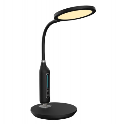 ΦΩΤΙΣΤΙΚΟ ΓΡΑΦΕΙΟΥ LED FB94460.02 ΜΑΥΡΟ ABS & ΣΙΛΙΚΟΝΗ Φ18,5x40,7Υ εκ.