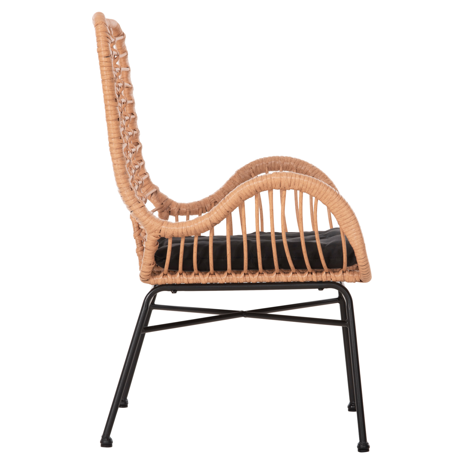ΠΟΛΥΘΡΟΝΑ ΣΤΥΛ ΜΠΕΡΖΕΡΑΣ FB95704.11 P.E.RATTAN ΜΠΕΖ-ΜΑΥΡΟ ΜΕΤΑΛΛΟ 66x59x90Υεκ.