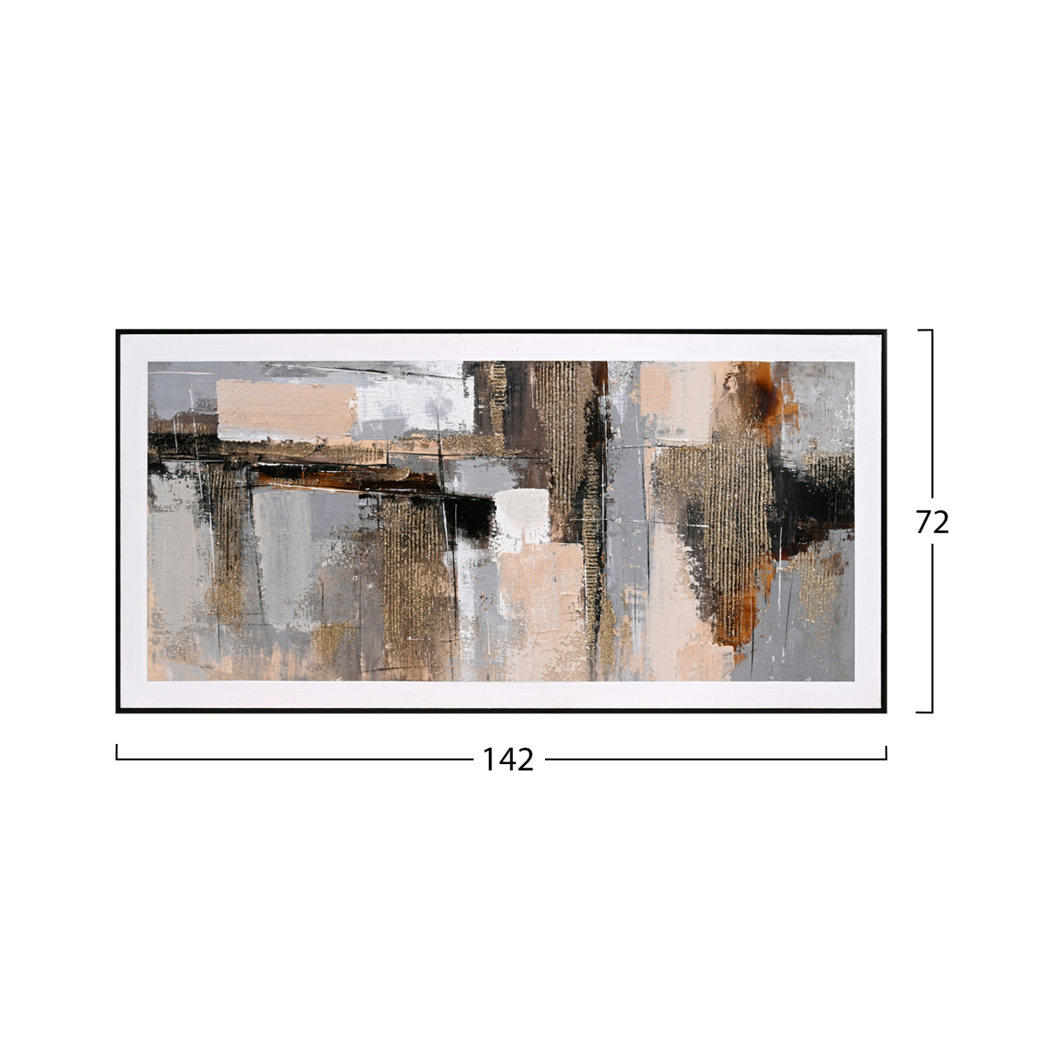 ΠΙΝΑΚΑΣ ΤΟΙΧΟΥ ABSTRACT FB94551 ΜΕ ΚΟΡΝΙΖΑ ΜΑΥΡΗ-ΚΑΜΒΑΣ 142x4.5x72Υεκ