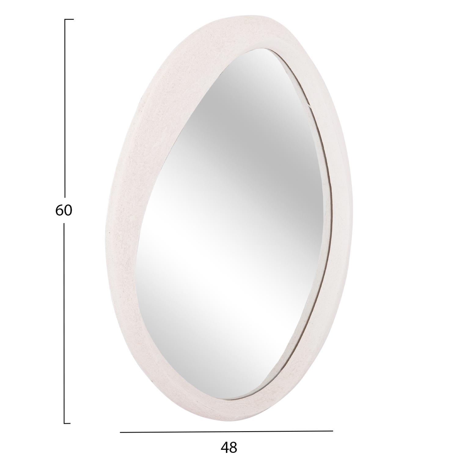 ΚΑΘΡΕΠΤΗΣ ΤΟΙΧΟΥ ΟΒΑΛ FB94514 MDF ΣΕ ΥΠΟΛΕΥΚΟ 48x3,2x60Υεκ