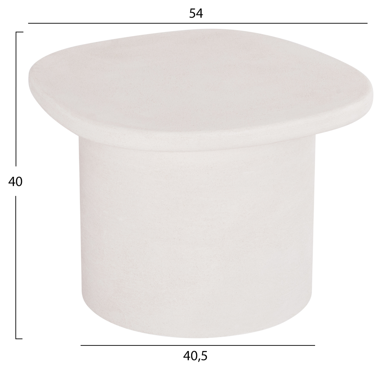 ΤΡΑΠΕΖΙ ΣΑΛΟΝΙΟΥ ΟΒΑΛ FB918054 MDF ΣΕ ΥΠΟΛΕΥΚΟ ΧΡΩΜΑ 54x54,5x40Υεκ