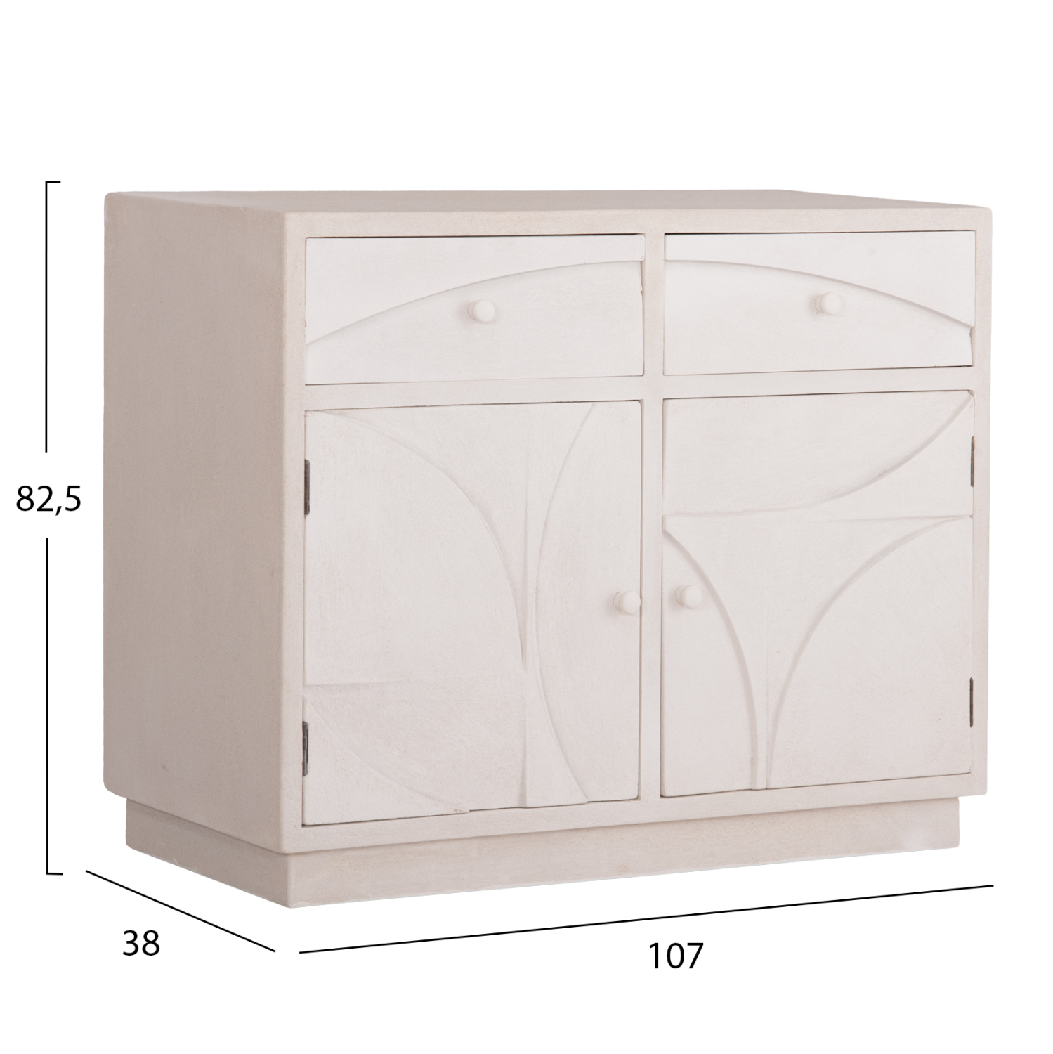 ΜΠΟΥΦΕΣ FB918046 MDF ΣΕ ΥΠΟΛΕΥΚΟ ΧΡΩΜΑ-2 ΣΥΡΤΑΡΙΑ & 2 ΠΟΡΤΕΣ 107x38x82,5Υεκ.