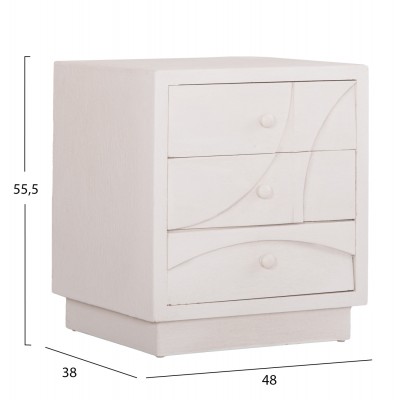 ΚΟΜΟΔΙΝΟ FB918047 MDF ΣΕ ΥΠΟΛΕΥΚΟ ΧΡΩΜΑ-3 ΣΥΡΤΑΡIA 48x38x55,5Υεκ.