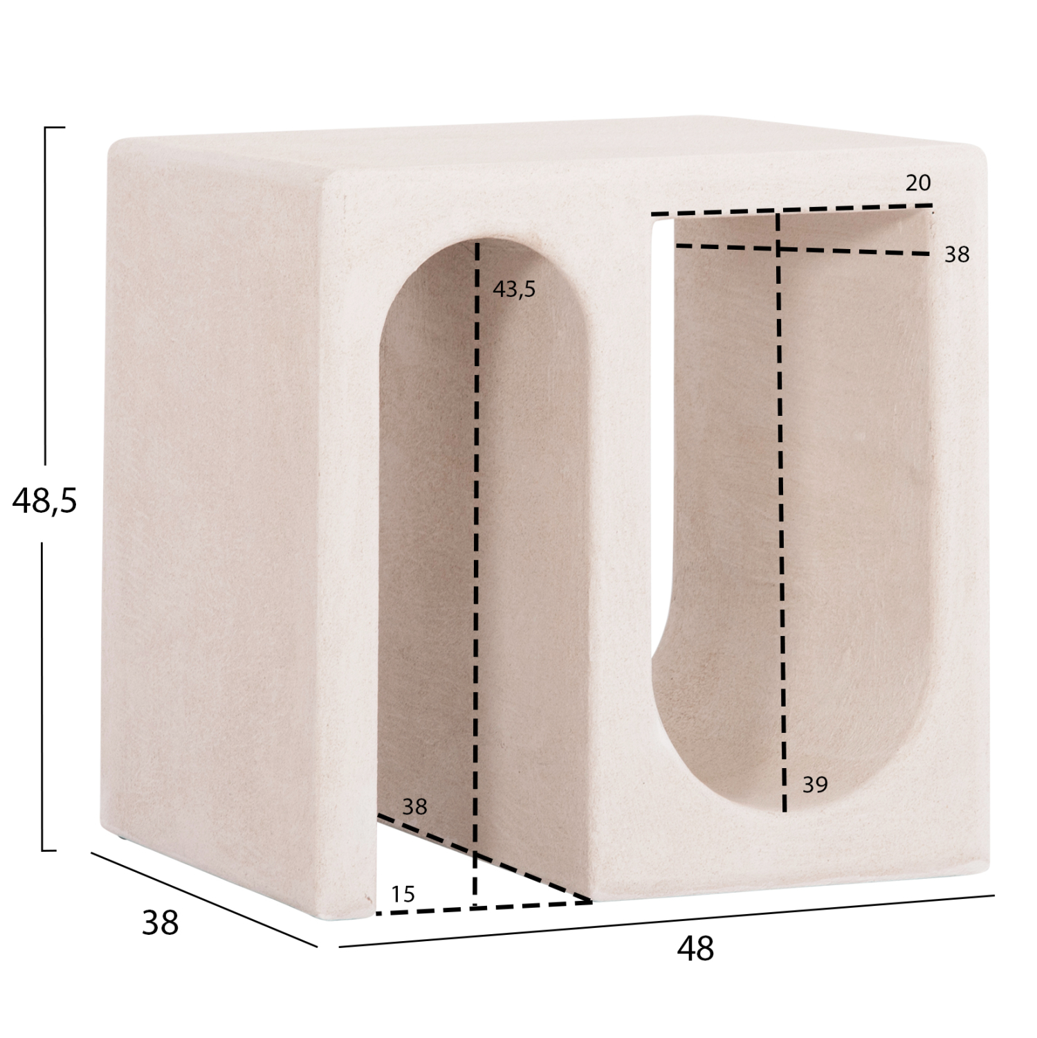 ΤΡΑΠΕΖΙ ΣΑΛΟΝΙΟΥ FB918070 MDF ΣΕ ΥΠΟΛΕΥΚΟ ΧΡΩΜΑ 48x38x48,5Υεκ.